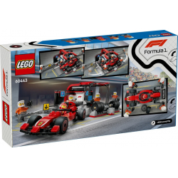 Klocki LEGO 60443 F1 Pit stop i mechanika z bolidem Ferrari CITY